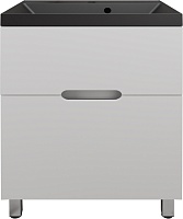 Style Line Тумба с кварцевой раковиной антрацит Матис 70 белая матовая